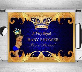 img 3 attached to 👶 GYA Royal Prince Baby Shower Backdrop – Black Boy with Gold Crown Photography Background, 7x5ft – Party Supplies