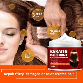 img 1 attached to 5-Pack Keratin Hair Masks: Hydration Hair Treatment Mask with Deep Conditioner - Protein Hair Mask for Repairing and Conditioning Dry, Damaged Hair - 100g