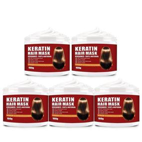 img 4 attached to 5-Pack Keratin Hair Masks: Hydration Hair Treatment Mask with Deep Conditioner - Protein Hair Mask for Repairing and Conditioning Dry, Damaged Hair - 100g