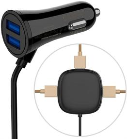 img 4 attached to 🔌 High Power 5 Multi Port Car Charger with QC3.0 - Rapid Charging for Smart Phones, USB Hub, and Back Seat Charging