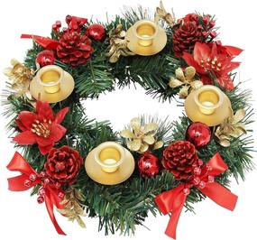 img 2 attached to Festive Christmas Advent Wreath - Red Berry Centerpiece Décor
