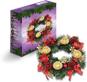 img 1 attached to Festive Christmas Advent Wreath - Red Berry Centerpiece Décor