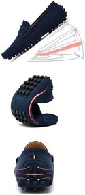 img 3 attached to Black Fashion Moccasins Loafers & Slip-Ons for Men's Shoes - Explore and Order Now!