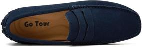 img 1 attached to Black Fashion Moccasins Loafers & Slip-Ons for Men's Shoes - Explore and Order Now!