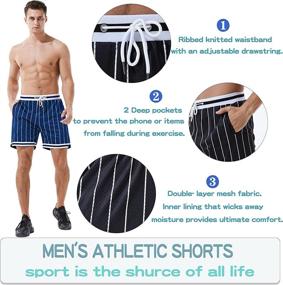 img 1 attached to 🏀 Highly-comfortable HEALONG Men's Athletic Shorts: Versatile Basketball Mesh Shorts with Pockets