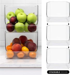 img 3 attached to 📦 Sorbus Open Plastic Storage Bins: Clear Pantry Organizer Box for Kitchen Fridge, Food, Snacks - 2-Pack