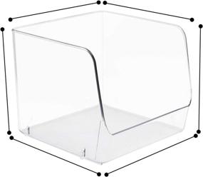 img 2 attached to 📦 Sorbus Open Plastic Storage Bins: Clear Pantry Organizer Box for Kitchen Fridge, Food, Snacks - 2-Pack