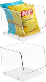 img 4 attached to 📦 Sorbus Open Plastic Storage Bins: Clear Pantry Organizer Box for Kitchen Fridge, Food, Snacks - 2-Pack