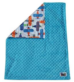 img 3 attached to 👶 Premium Unisex Baby Reversible Minky Dot Stroller Blanket - Color Options (Airplane/Turquoise)