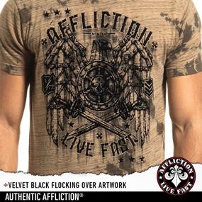 img 1 attached to Affliction Stone Grail Sleeve Aegean Men's Clothing for T-Shirts & Tanks