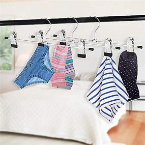 img 2 attached to Opuss Metal Pants Shorts Hangers - Heavy Duty Kids Skirt Hangers | 12 Pack