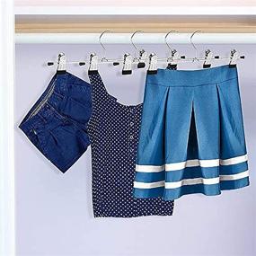 img 1 attached to Opuss Metal Pants Shorts Hangers - Heavy Duty Kids Skirt Hangers | 12 Pack