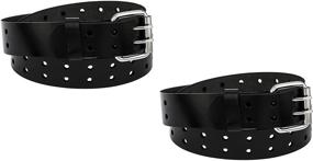 img 1 attached to Pack Unisex Two Hole Genuine Leather