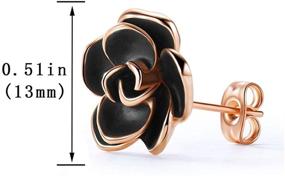 img 1 attached to 🌹 Stylish Acefeel Plated Black Flower Earrings: Stunning Girls' Jewelry for a Chic Look