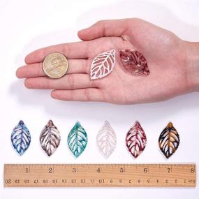 img 3 attached to 🌿 SUNNYCLUE 32pcs Leaf Cellulose Acetate Acrylic Charms: DIY Jewelry Making Supplies