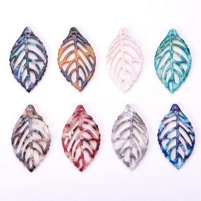 img 2 attached to 🌿 SUNNYCLUE 32pcs Leaf Cellulose Acetate Acrylic Charms: DIY Jewelry Making Supplies