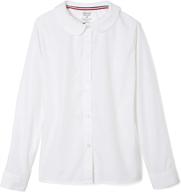 👚 french toast girls' long sleeve woven shirt with peter pan collar - standard & plus sizes logo