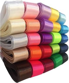 img 3 attached to 🎀 Duoqu 7/8" Single-Face Satin Ribbon - 50 Yards (25x2yd) Assorted in 25 Colors