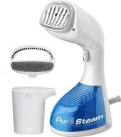 pursteam 1400-watt steamer for clothes: wrinkle remover, fast heat-up, large detachable water tank, exact measure filler cup, & 2-in-1 brush included logo