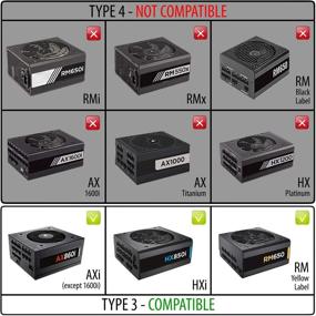 img 2 attached to Набор кабельных адаптеров CableMod C-Series ModMesh в сером исполнении для блоков питания Corsair RM Yellow Label/AXi/HXi (черный + белый)