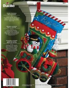 img 4 attached to Bucilla Candy Express Christmas Stocking Felt Applique Kit, 18-Inch (86147): Enhance Your Holiday Decor