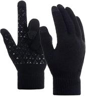 🧤 men's thermal black winter texting anti slip accessories for improved grip logo