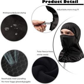 img 3 attached to ❄️ Waterproof Balaclava for Skiing, Snowboarding, and Motorcycle Riding - Ski Mask Balaclava