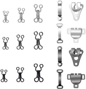 img 4 attached to 🧵 Homgaty 130 Pairs Sewing Hook and Eye Closure Set for Bra, Dress, Trousers & Skirts - 5 Sizes, Clothing Replacement Hooks