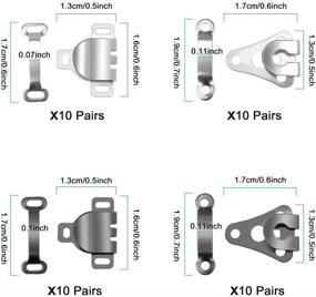 img 1 attached to 🧵 Homgaty 130 Pairs Sewing Hook and Eye Closure Set for Bra, Dress, Trousers & Skirts - 5 Sizes, Clothing Replacement Hooks