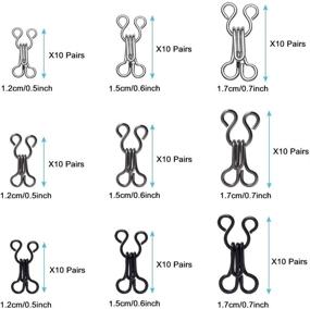 img 2 attached to 🧵 Homgaty 130 Pairs Sewing Hook and Eye Closure Set for Bra, Dress, Trousers & Skirts - 5 Sizes, Clothing Replacement Hooks