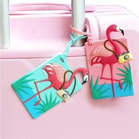 img 2 attached to Traveler Luggage Tags Unique Flamingo Travel Accessories