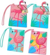 traveler luggage tags unique flamingo travel accessories логотип