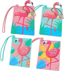 img 4 attached to Traveler Luggage Tags Unique Flamingo Travel Accessories