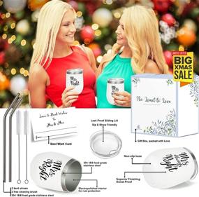 img 3 attached to 12 Oz Insulated Stainless Steel Mrs and Mrs Wine Tumbler Set - Perfect Lesbian Gift for a Wedding