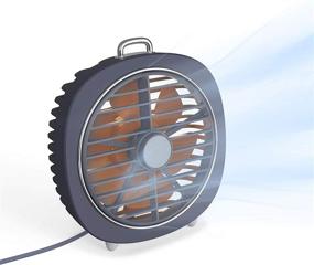 img 4 attached to 💨 Sowmow USB Desk Fan: Compact Powerhouse with Silent Operation, Adjustable Wind Speeds, and Versatile Lighting for Home, Office, and Travel (Navy)