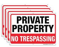 🔒 enhanced security: metal aluminum private property trespassing prevention solution logo