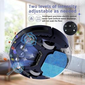 img 1 attached to 🧹 2 in 1 Robotic Vacuum Cleaner with Mopping Function, Self-Charging, Super-Thin Design, Multiple Cleaning Modes - Ideal for Hard Floors, Pet Hair, Carpet, and Includes 230ML Water Tank