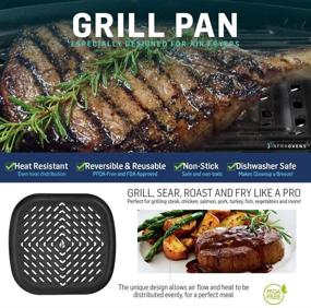 img 2 attached to 🍳 Air Fryer Grill Pan Accessory for Cosori, Gowise, Phillips, Dash, Bella, Chefman, Paula Deen, BCP, Secura + More