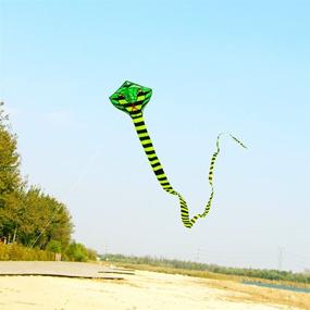 img 1 attached to 🐍 Besra 16m Large Cobra Snake Kite - 52ft Colorful Rattlesnake Kite with 15m Long Tails - Outdoor Fun Sports with Flying Tools