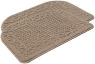 🏠 cosy homeer 27x18 inch anti fatigue kitchen rug mats - 100% polypropylene half round rug cushion for slip resistance & easy cleaning - beige (2 pcs) logo