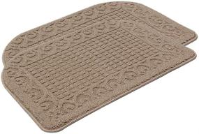 img 4 attached to 🏠 COSY HOMEER 27X18 Inch Anti Fatigue Kitchen Rug Mats - 100% Polypropylene Half Round Rug Cushion for Slip Resistance & Easy Cleaning - Beige (2 pcs)