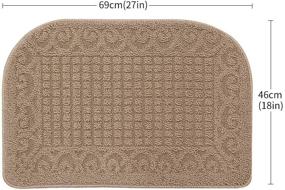 img 3 attached to 🏠 COSY HOMEER 27X18 Inch Anti Fatigue Kitchen Rug Mats - 100% Polypropylene Half Round Rug Cushion for Slip Resistance & Easy Cleaning - Beige (2 pcs)