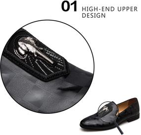 img 1 attached to MEIJIANA Vintage Leather Smoking Slipper Men's Shoes