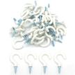 mayata 50pcs/lot cup hooks shouldered screw hanging hat coat peg hanger screw-in ceiling hooks for hanging (white logo