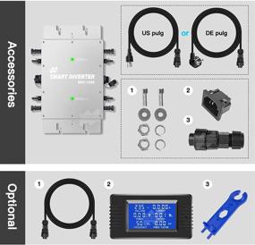 img 2 attached to Marsrock IP65 Влагозащитный 1200W Микрогрид-связь Солнечный инвертор: Высокоэффективный синусоидальный инвертор для Солнечной панели 400W-1440W, 110В переменного тока на 120В переменного тока, 22-50В постоянного тока на 80-160В переменного тока.