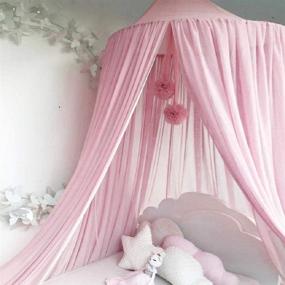 img 3 attached to Piu Fashion Bed Canopy Dream Tent Curtains and Crib Canopy - Perfect for Girls and Boys Bedding Game House in Pink