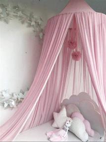 img 4 attached to Piu Fashion Bed Canopy Dream Tent Curtains and Crib Canopy - Perfect for Girls and Boys Bedding Game House in Pink