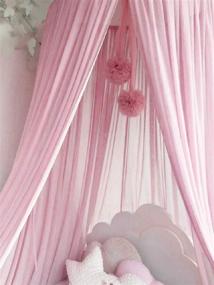 img 2 attached to Piu Fashion Bed Canopy Dream Tent Curtains and Crib Canopy - Perfect for Girls and Boys Bedding Game House in Pink