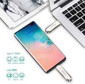 img 2 attached to 💾 High Capacity HYPOOK 256GB USB 3.2 Dual Flash Drive for Android, Tablets, MacBook - Type C 2-in-1 Memory Stick