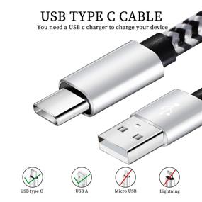 img 3 attached to 🔌 5-Pack 6FT QQLIKE Nylon Braided USB Type C Cable - 3A Fast Charging Cord for Samsung Galaxy S9 S8 Note 9 Note 8, Galaxy Note 20 10 S21 S20 S10 Plus - C-Type Cables